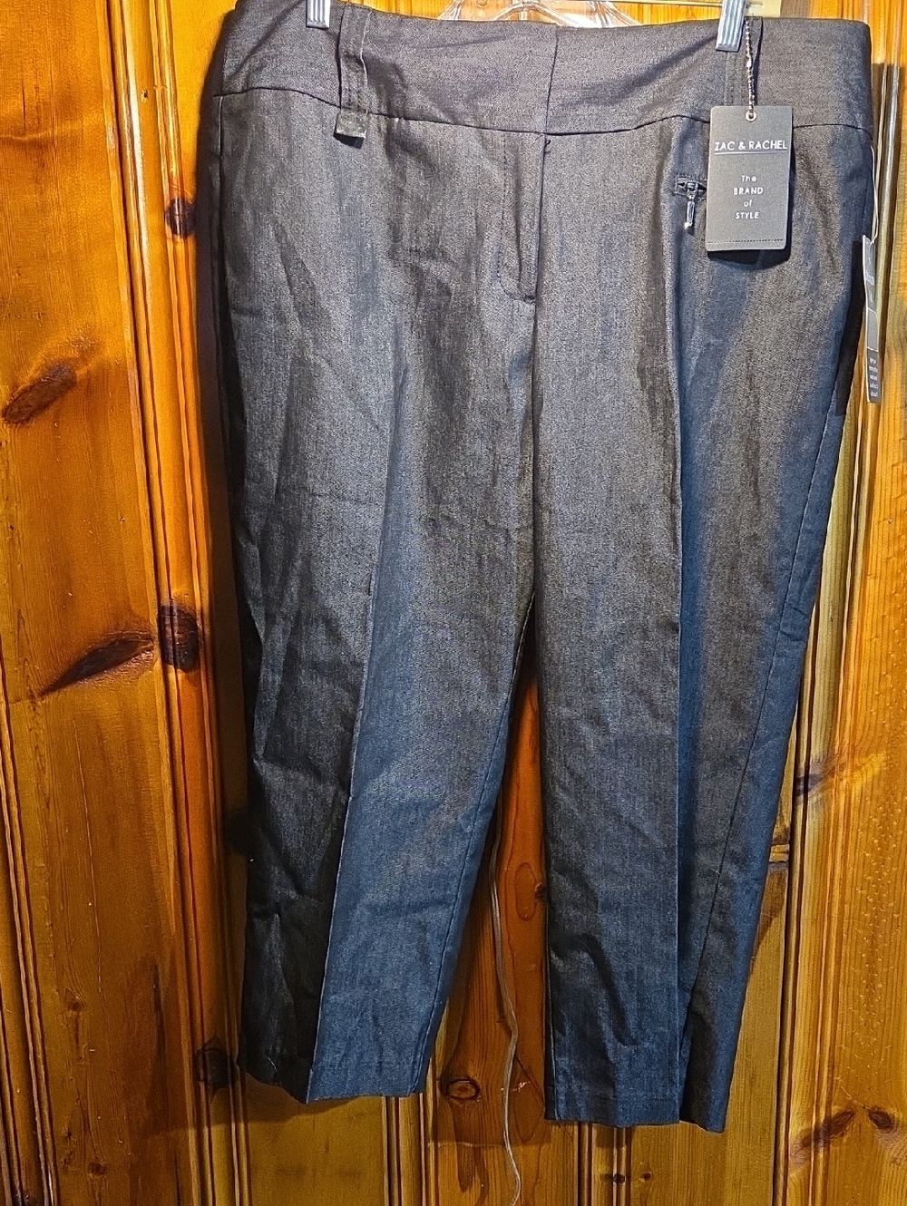 Zac & Rachel Charcoal Straight-Leg Dress Capri Pants